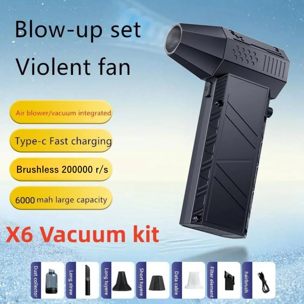 X6/X9 Jet Blower – Ultra-Powerful 200,000RPM Dust Cleaner with Type-C Charging & Turbo Boost