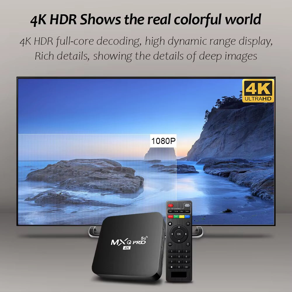 Smart TV Box MXQ-PRO – 4K UHD Set-Top Box with Android 10, 2.4/5G Wi-Fi & Home Theater Support