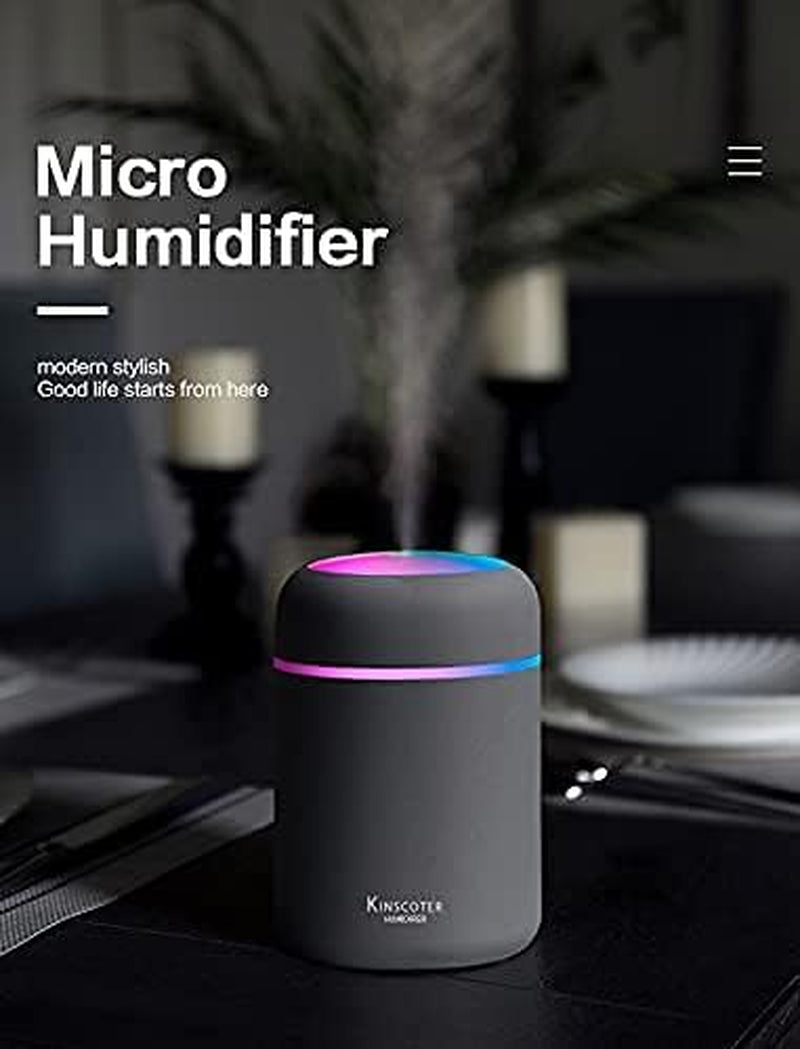 Compact Air Diffuser & Humidifier – Ultrasonic Mist for Bedroom, Car, or Workspace