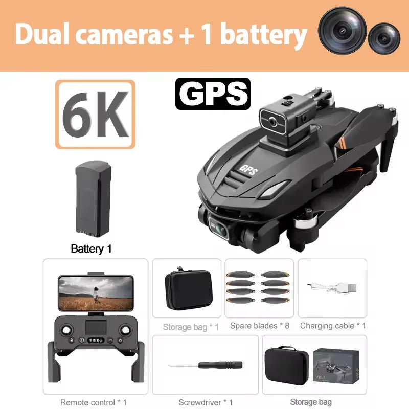V168 PRO 8K GPS Drone – HD Camera, FPV, Brushless Motor, Foldable & Smart Avoidance