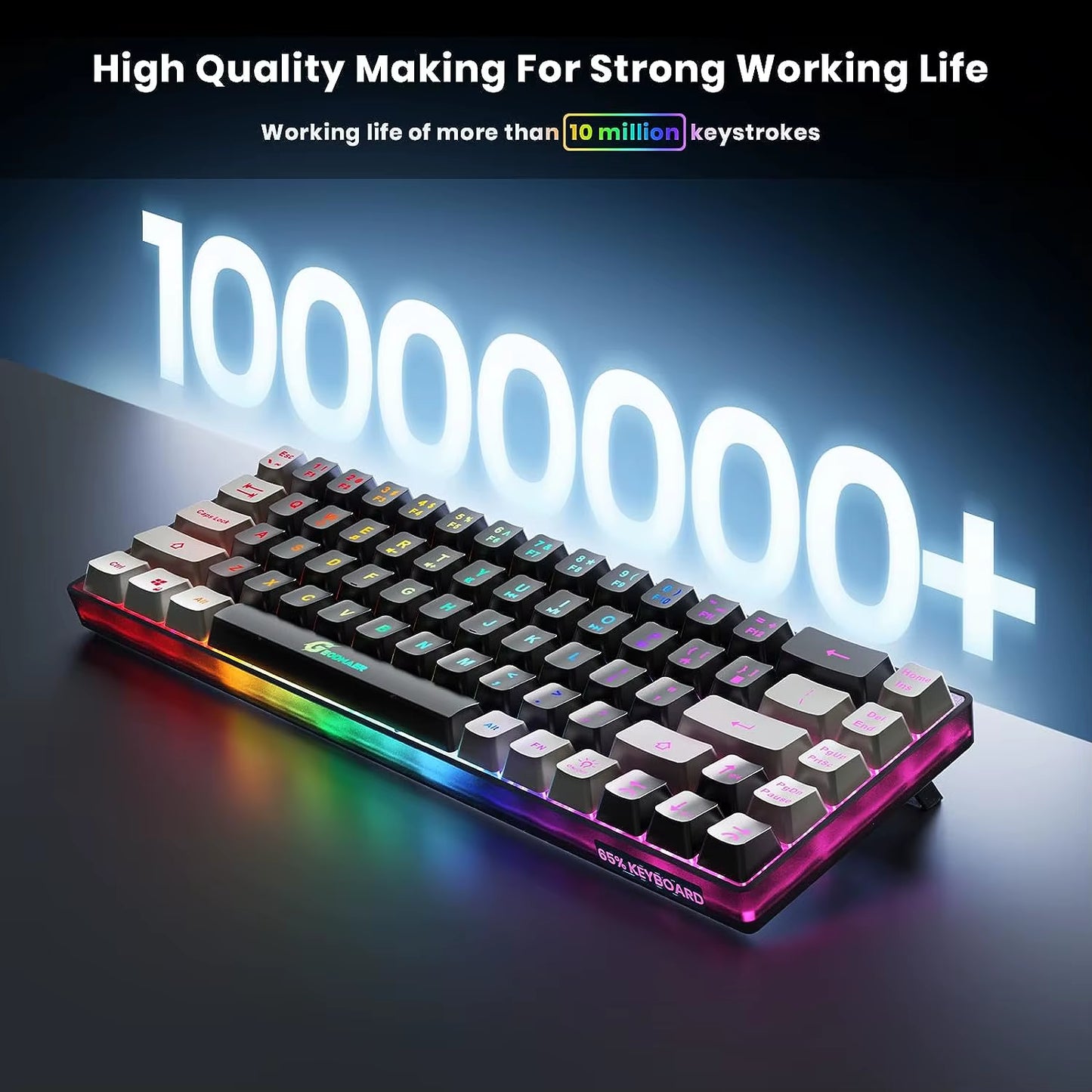 Rechargeable Wireless RGB Gaming Keyboard