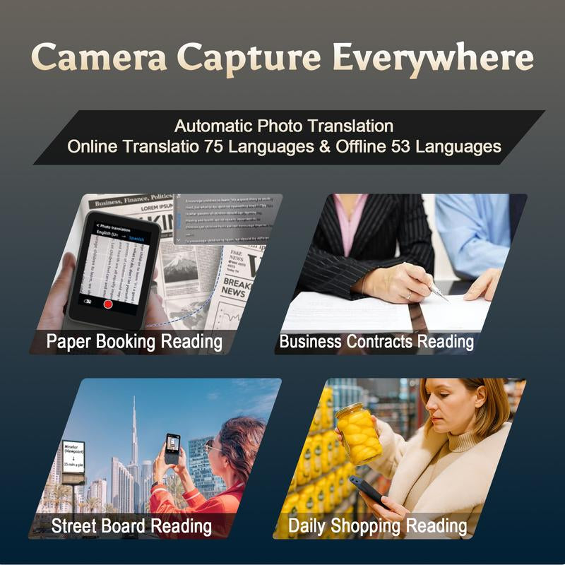 T21 AI Translator — 138 Languages, Real-Time Voice & Photo Translation Offline Mode + Touchscreen Built for Travel & Business