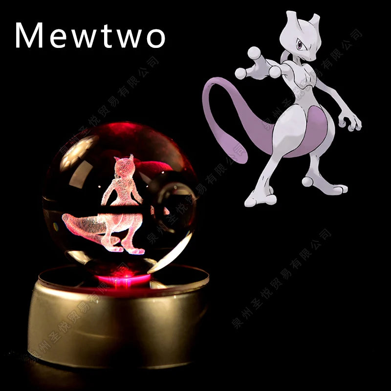 Pokémon LED Crystal Ball – 3D Glass Pokéball Lamp with Pikachu, Mewtwo, Charizard & More, COLLECT THEM ALL!