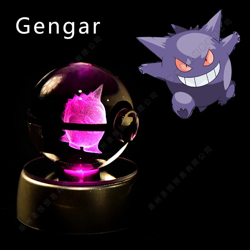 Pokémon LED Crystal Ball – 3D Glass Pokéball Lamp with Pikachu, Mewtwo, Charizard & More, COLLECT THEM ALL!