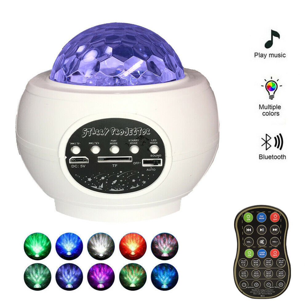 Tech Wiz GalaxyWave – LED Night Light Projector with Bluetooth Music & Ocean Effects