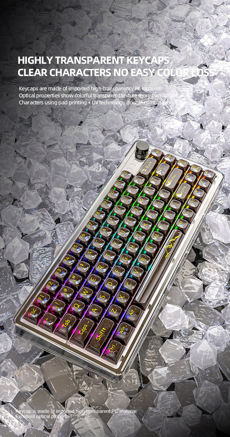 Attack Shark K75RGB Wireless Mechanical Keyboard – Transparent & Hot-Swappable