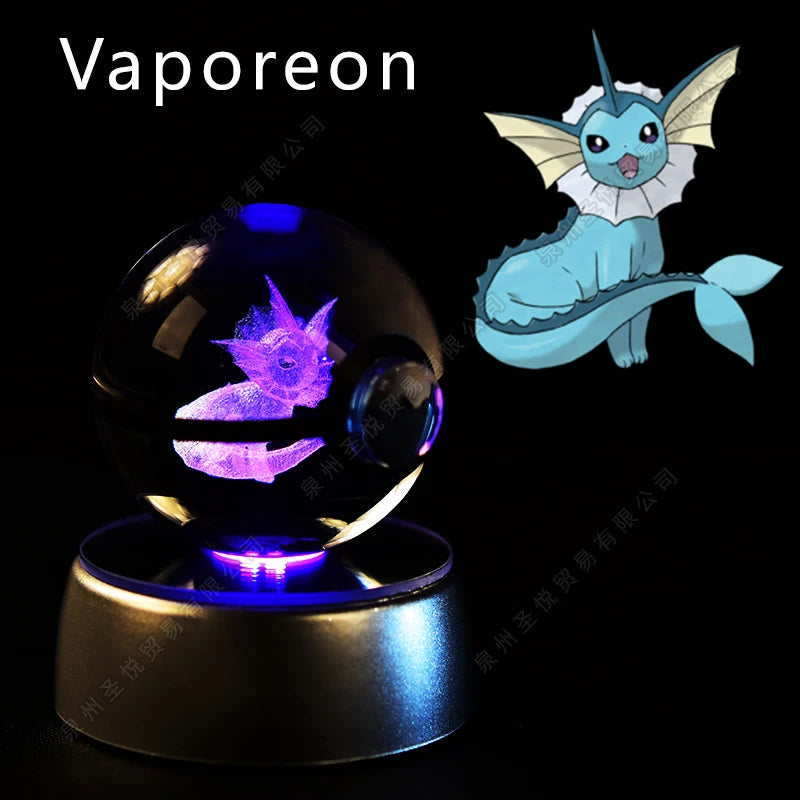 Pokémon LED Crystal Ball – 3D Glass Pokéball Lamp with Pikachu, Mewtwo, Charizard & More, COLLECT THEM ALL!