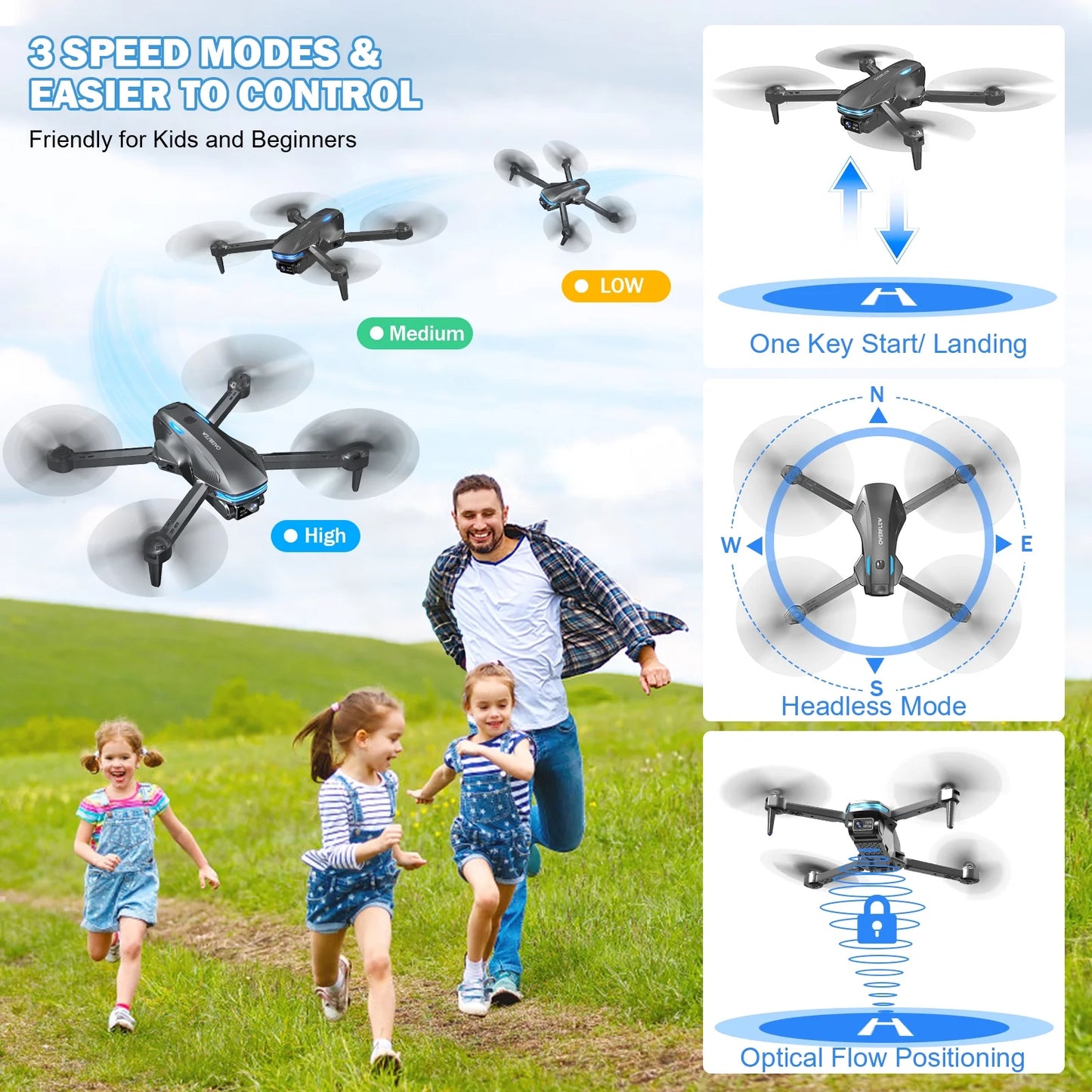 Aerial FPV Drone – 1080P Cam + Optical Flow