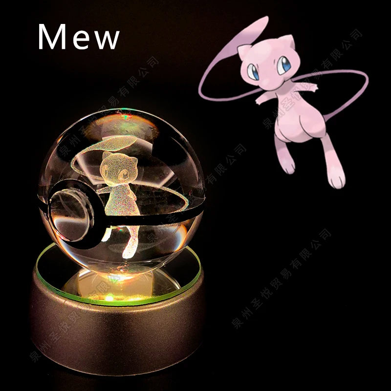 Pokémon LED Crystal Ball – 3D Glass Pokéball Lamp with Pikachu, Mewtwo, Charizard & More, COLLECT THEM ALL!