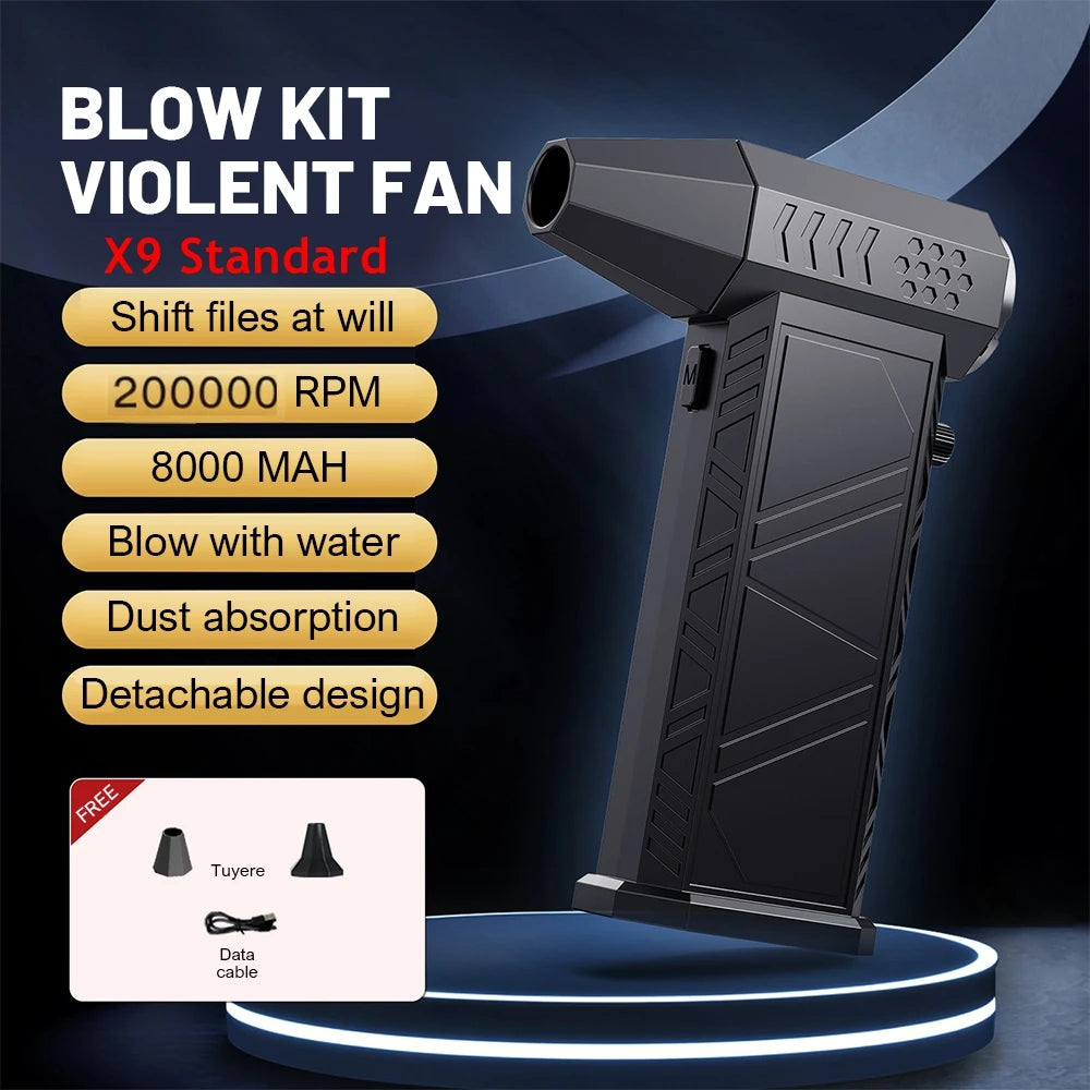 X6/X9 Jet Blower – Ultra-Powerful 200,000RPM Dust Cleaner with Type-C Charging & Turbo Boost