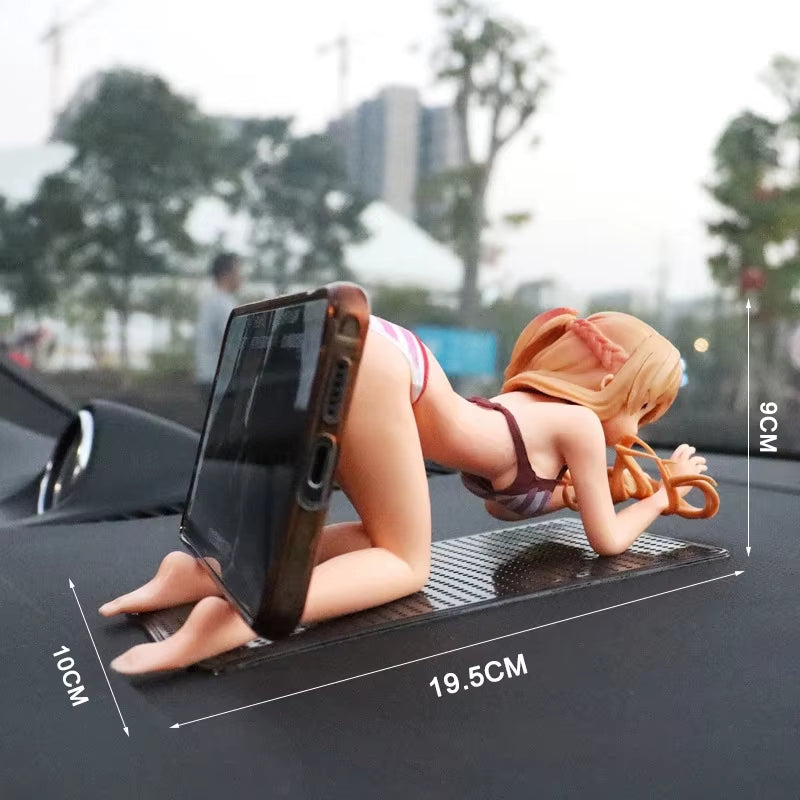Anime Bikini Girl Car Dashboard Ornament – Chest-Shaking Phone Holder