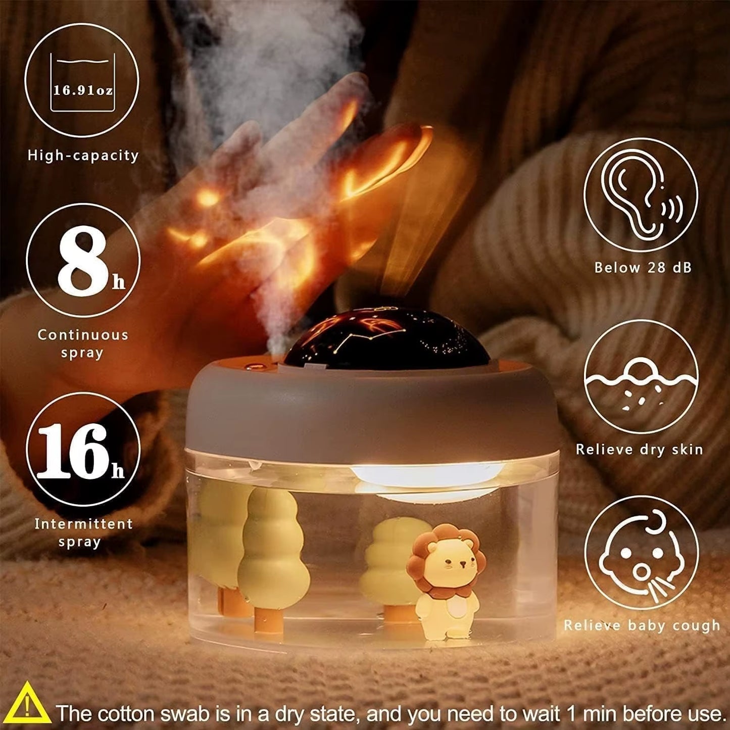 3-in-1 Aroma Diffuser – Starry Sky Projector, Air Humidifier & Night Light Atomizer