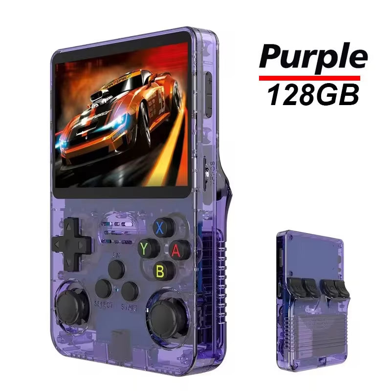 R36S Handheld Game Console – 3.5” IPS Screen, 64GB/128GB Retro Games, ArkOS System