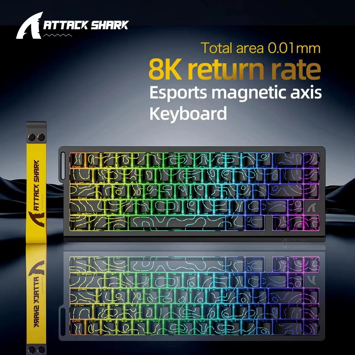 ATTACK SHARK X68HE Wired Gaming Keyboard Magnetic Switch RGB 8K E-Sports Mechanical Keyboard 0.01Mm RT Accuracy 128K Scan Rate