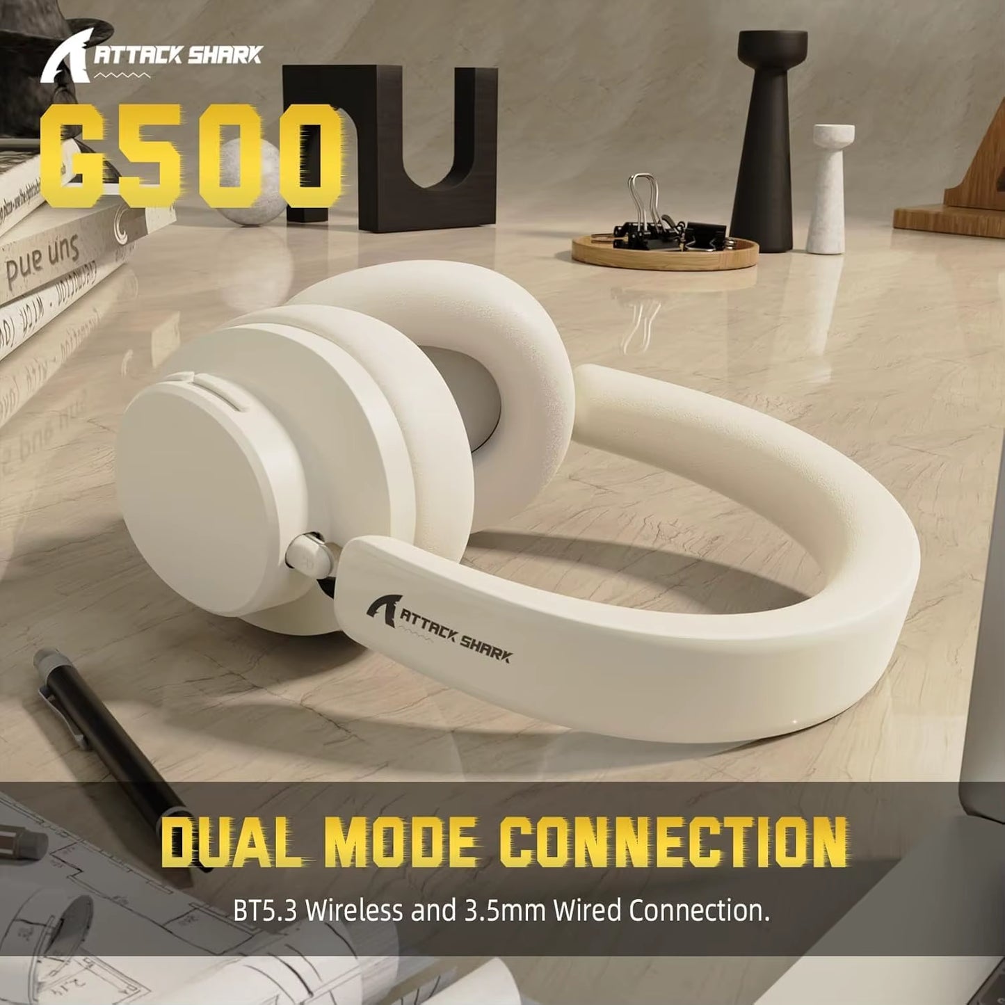 Attack Shark G500 – Wireless ANC Gaming Headphones