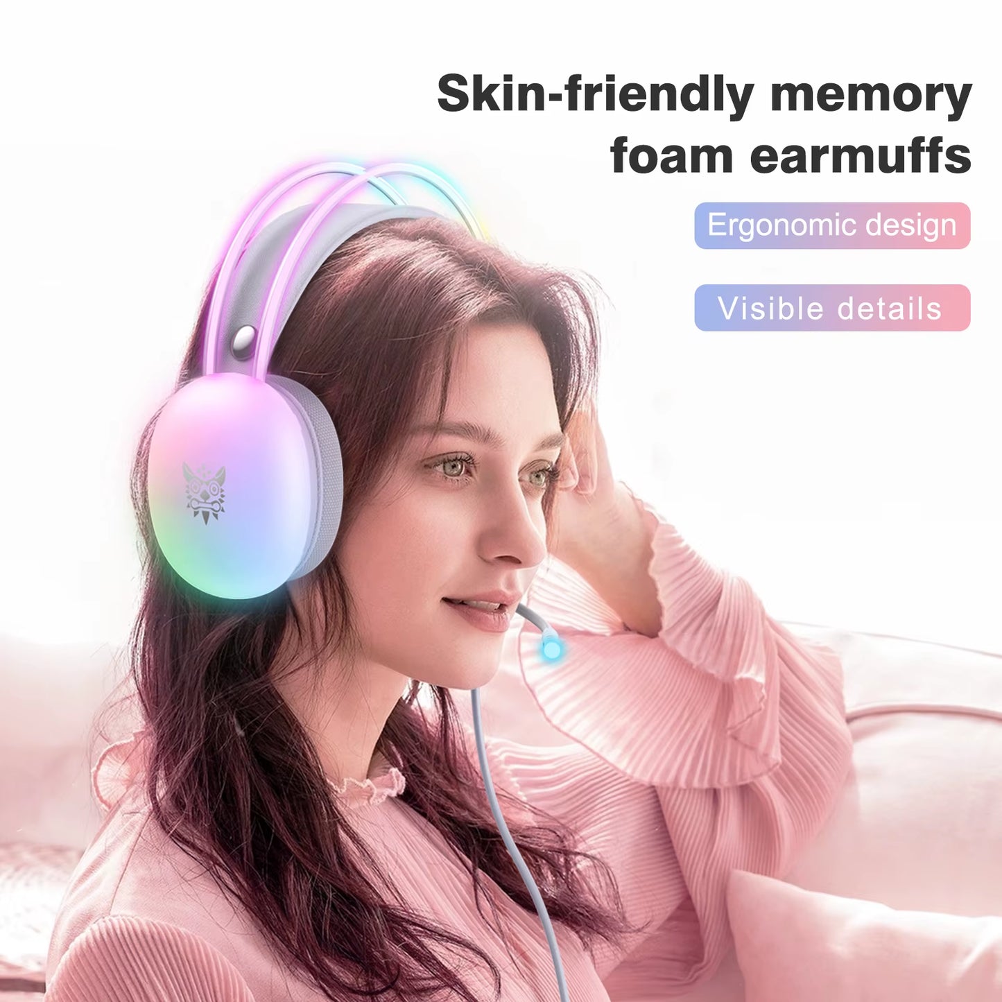 RGB Gaming Headphones – Full Spectrum Lighting, Mic, PC-Optimized for Esports