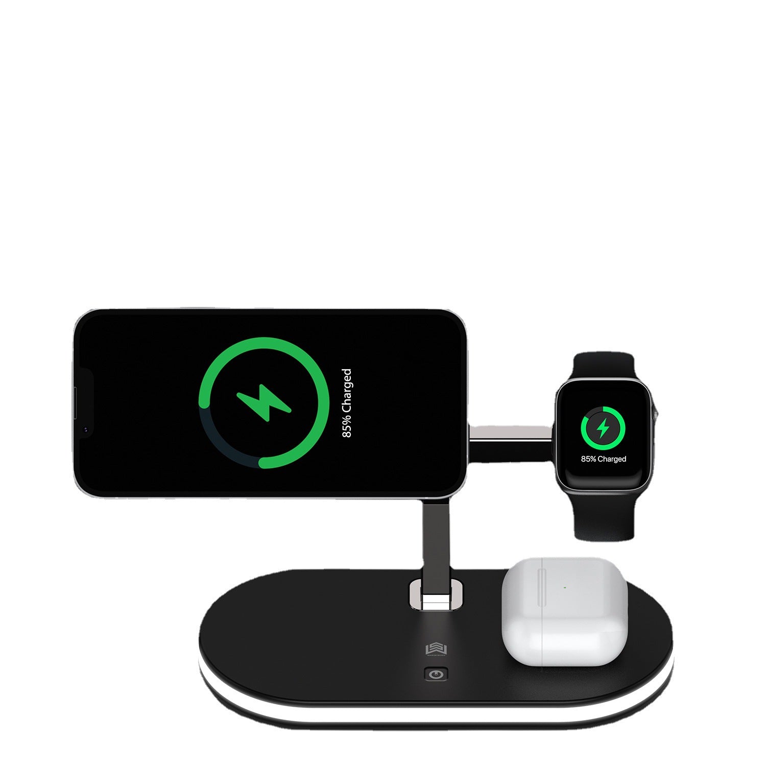 Magnetic Wireless Charging Station – Triple Device Support + Soft Night Light