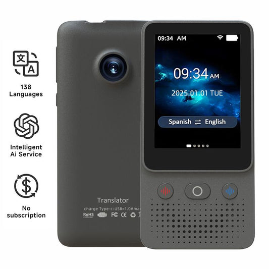 T21 AI Translator — 138 Languages, Real-Time Voice & Photo Translation  Offline Mode + Touchscreen  Built for Travel & Business