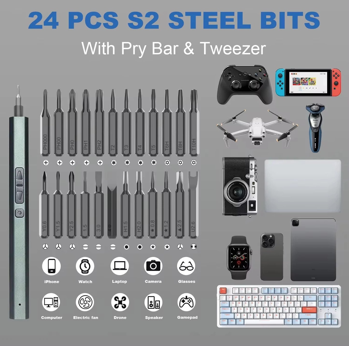Tech Wiz MicroDrive – 30-in-1 Electric Screwdriver Tool Set for Phones, Laptops & Gadgets