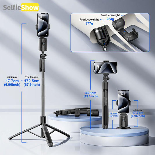 Smart AI Tracking Tripod — 360° Auto-Follow, Facial Recognition, Pan & Tilt Stabilization  Perfect for Home, Vlogging & Outdoor Shots
