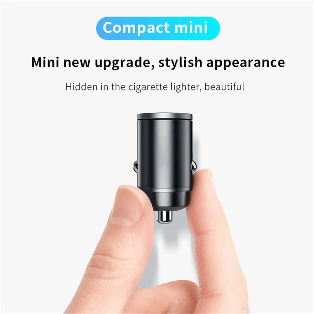 Ultra Fast Dual USB Car Charger – 100–200W Aluminum Adapter for 12–24V Sockets