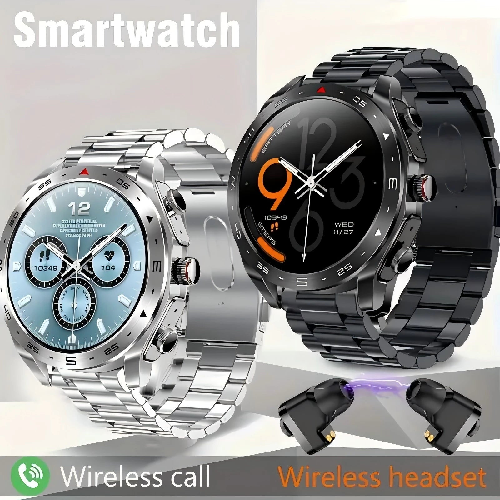 T95 Smartwatch with Built-In TWS Noise Cancelling Earbuds