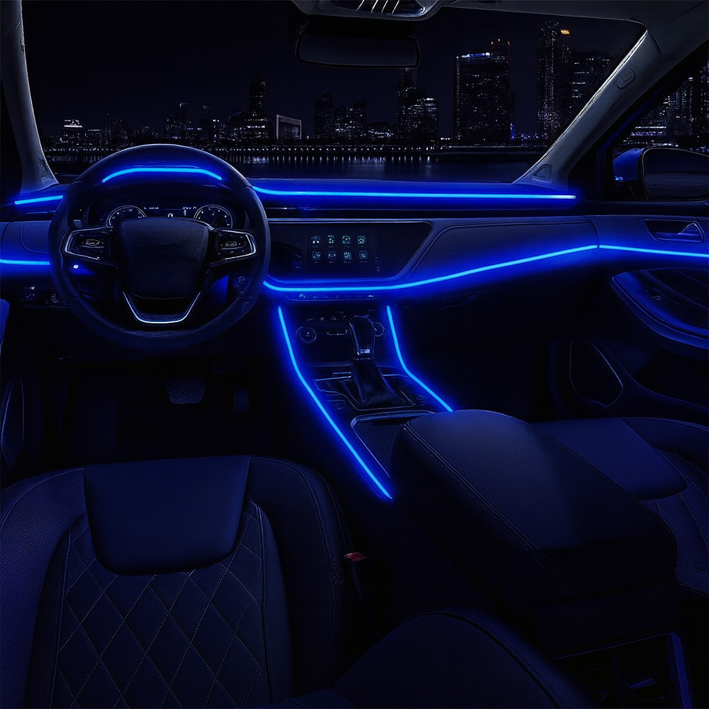 Smart RGB LED Car Ambient Lighting– Fiber Optic Interior Kit with App & Remote Control