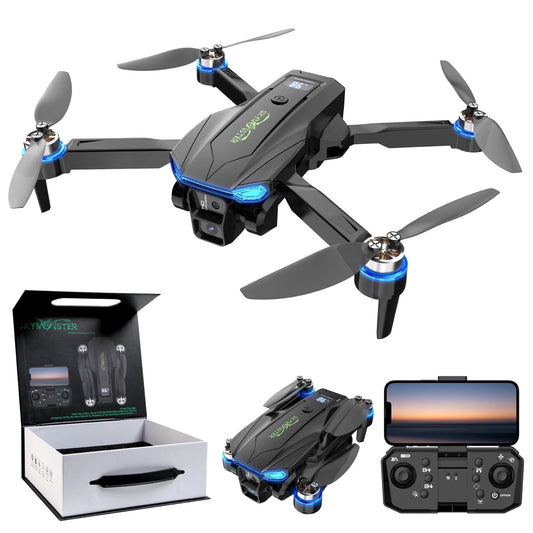 SkySpy 4K: Dual-Cam RC Drone w/ Obstacle Avoidance, 3 Batteries Included 