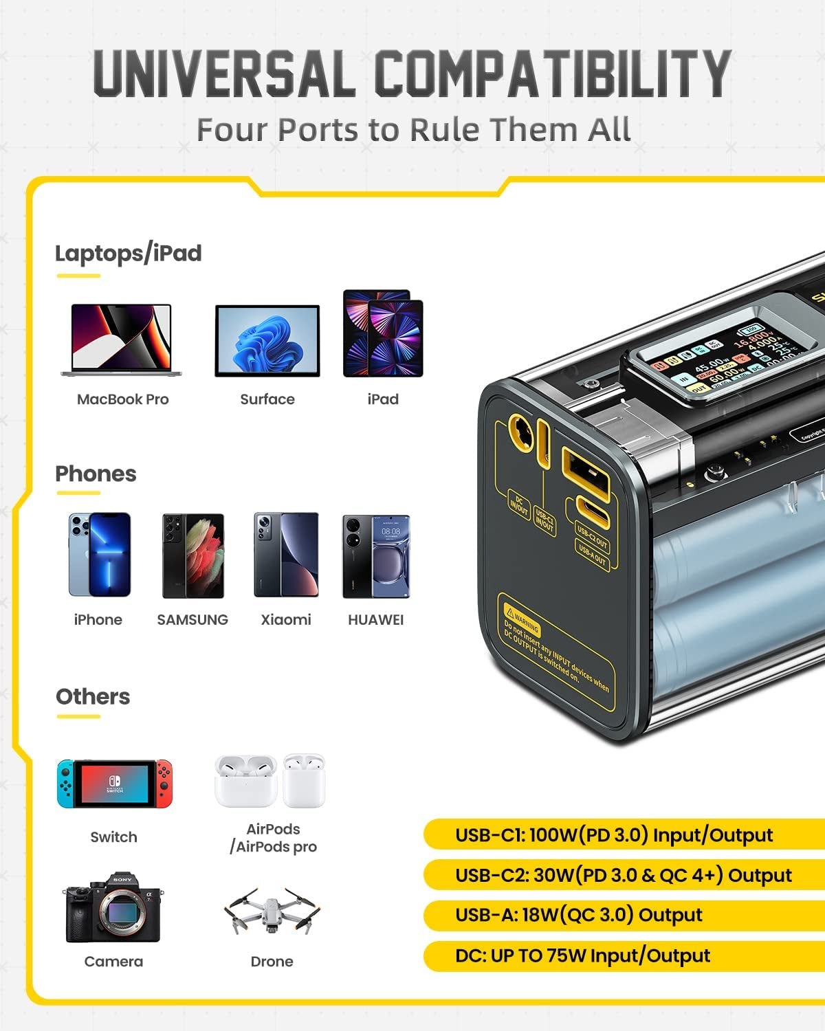 Storm 2 Power Bank – Charge Laptops, Phones & More with 100W Speed + 25,600mAh Capacity