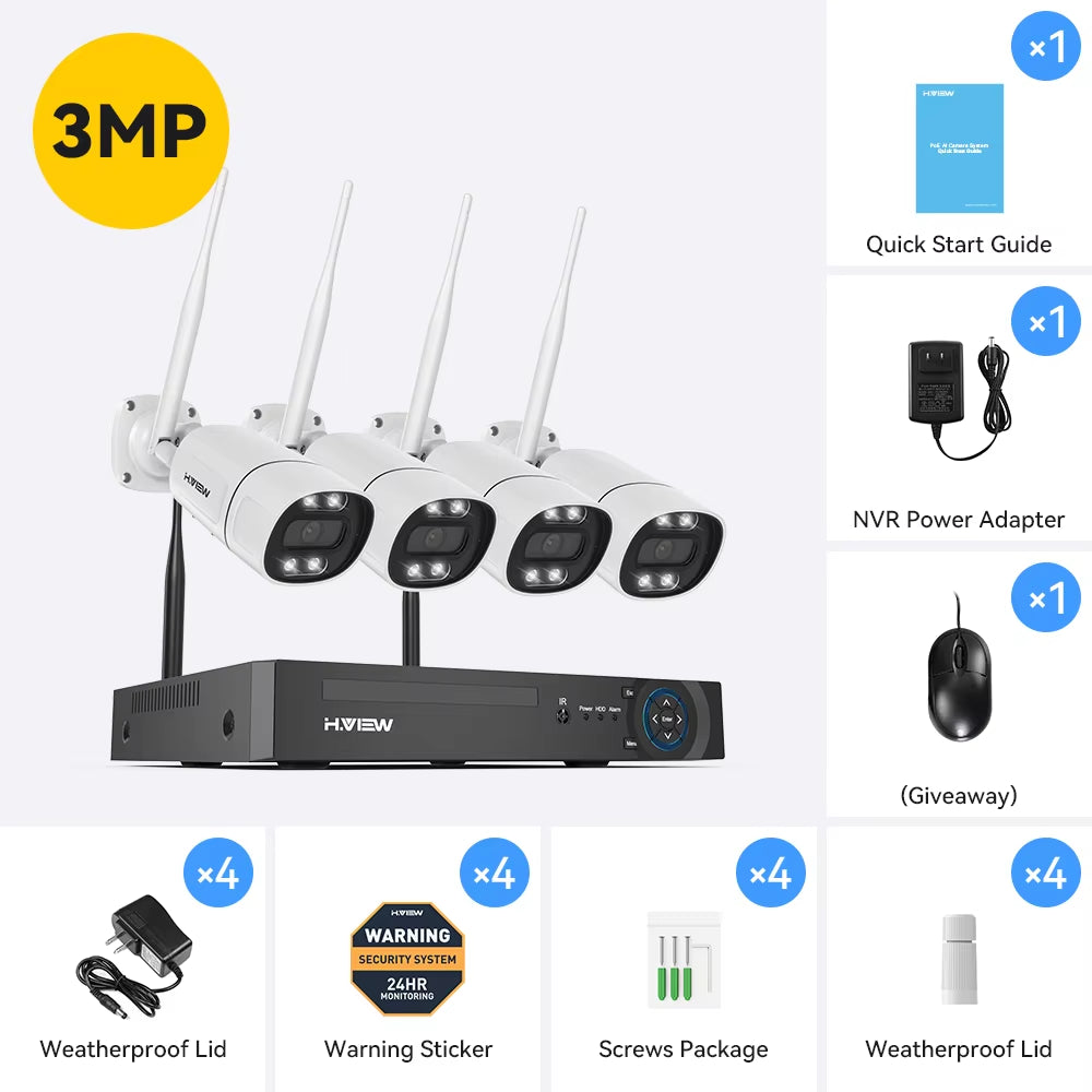 8CH 5MP Wireless CCTV Kit – Indoor/Outdoor, 2-Way Audio, NVR