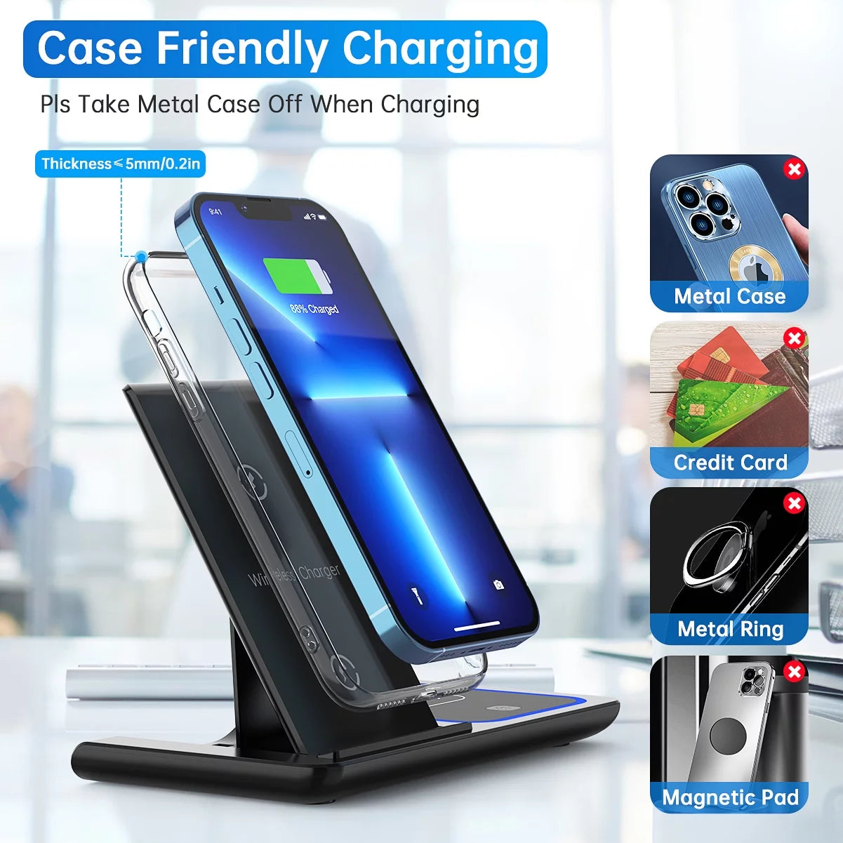 3-in-1 Wireless Charging Station – iPhone, Watch, AirPods