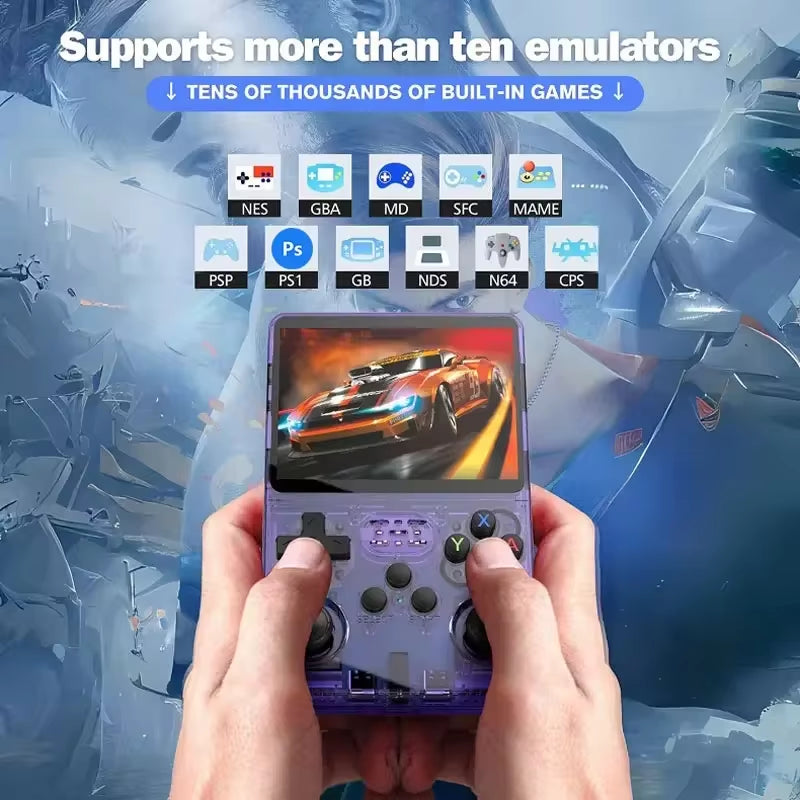 R36S Handheld Game Console – 3.5” IPS Screen, 64GB/128GB Retro Games, ArkOS System