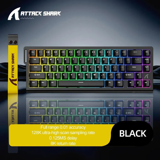ATTACK SHARK X68HE Wired Gaming Keyboard Magnetic Switch RGB 8K E-Sports Mechanical Keyboard 0.01Mm RT Accuracy 128K Scan Rate