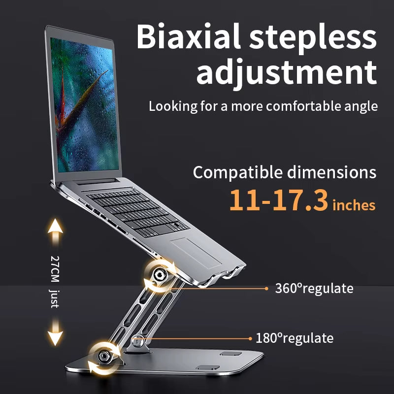 Laptop Cooling Stand – Foldable Aluminum Holder for 10''– 17'' Devices