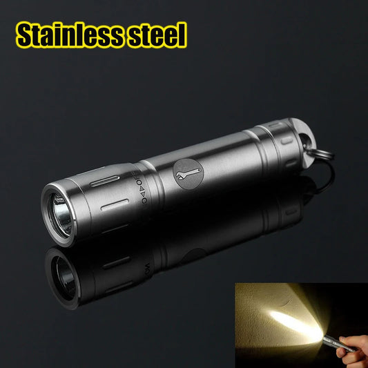 Titanium Mini LED Flashlight – Rechargeable Keychain Light with Magnetic Base