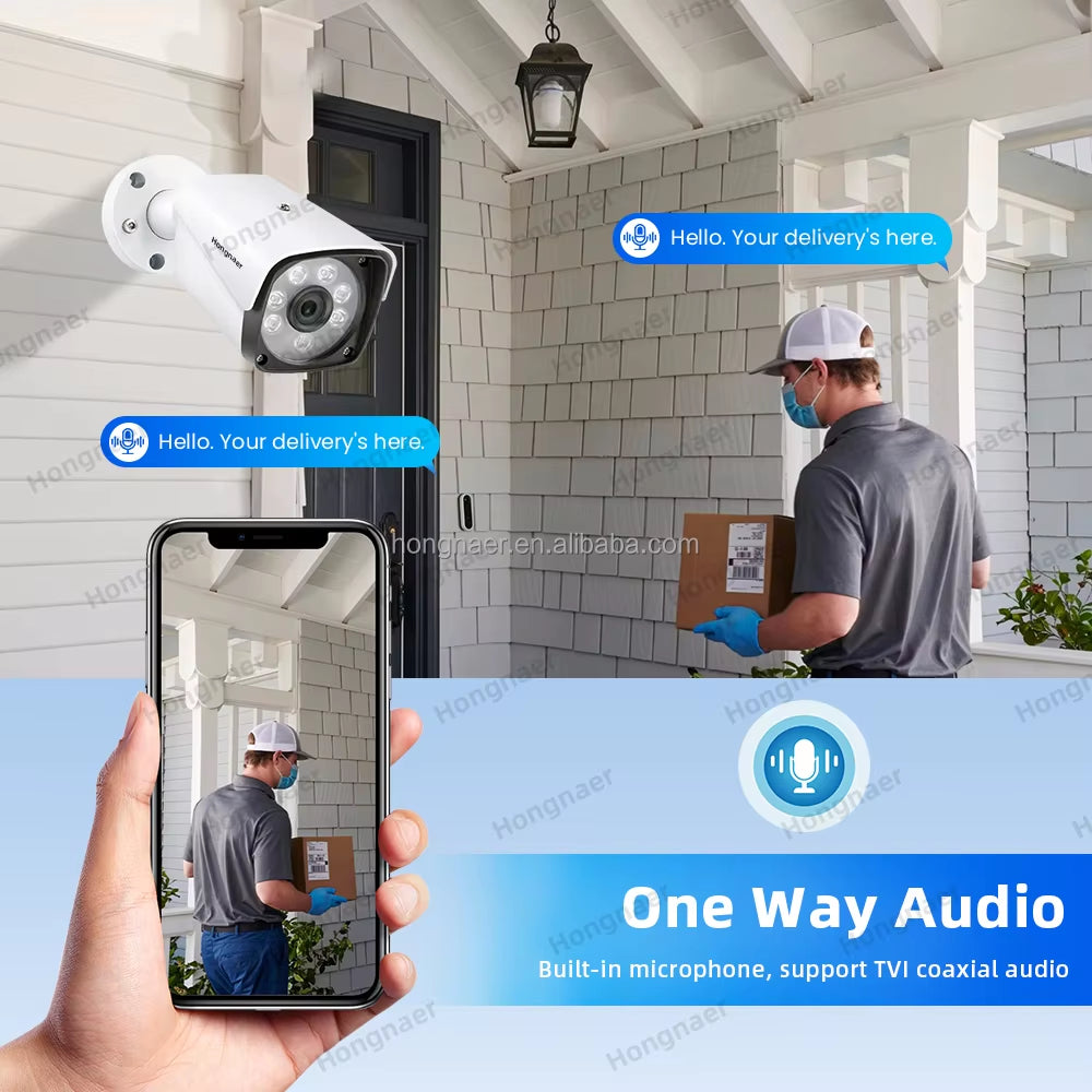 Hongnaer 8MP 4K CCTV System – AHD DVR, App Control