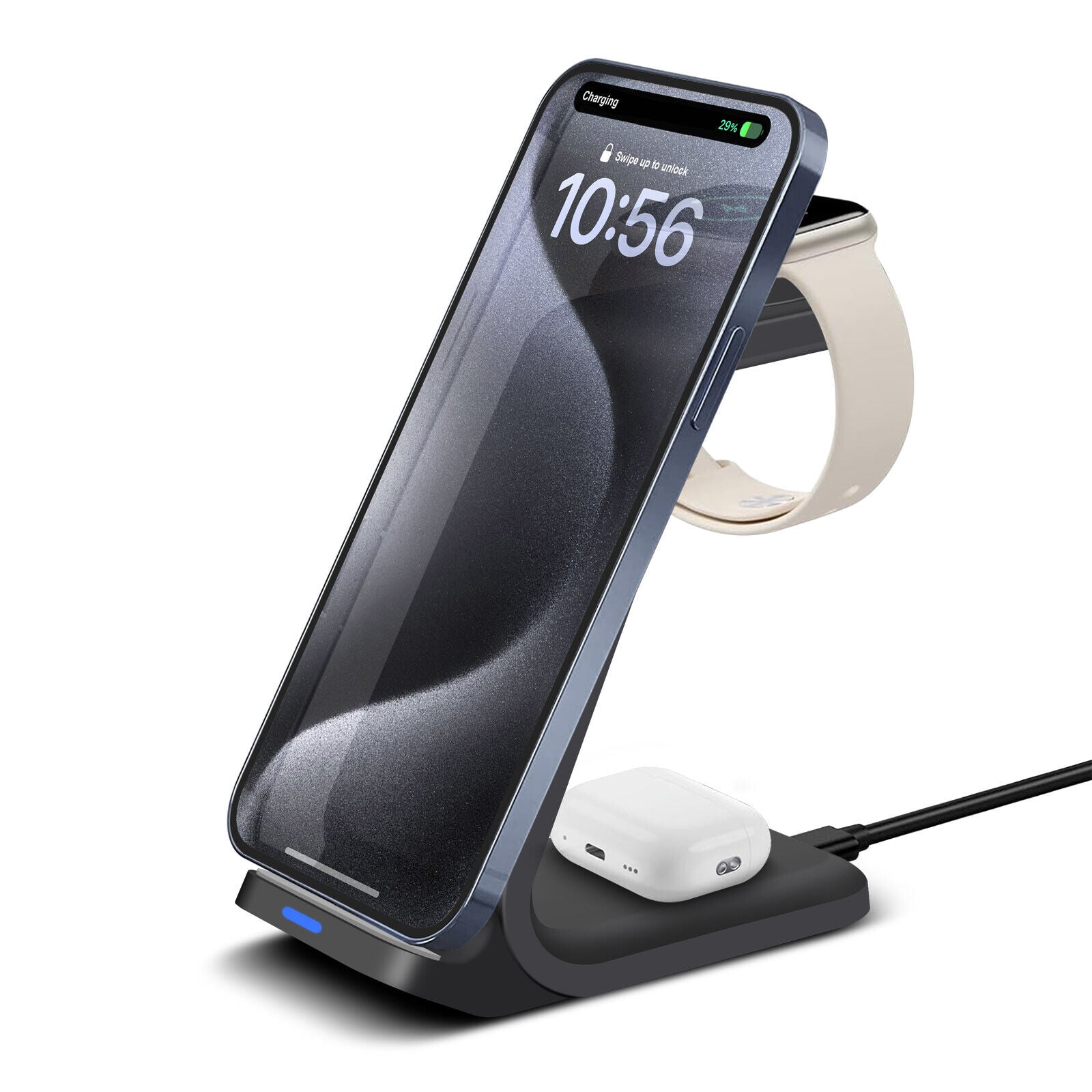 Premium Wireless Charger Dock Charging Station 3-in-1 for Apple & Samsung Products