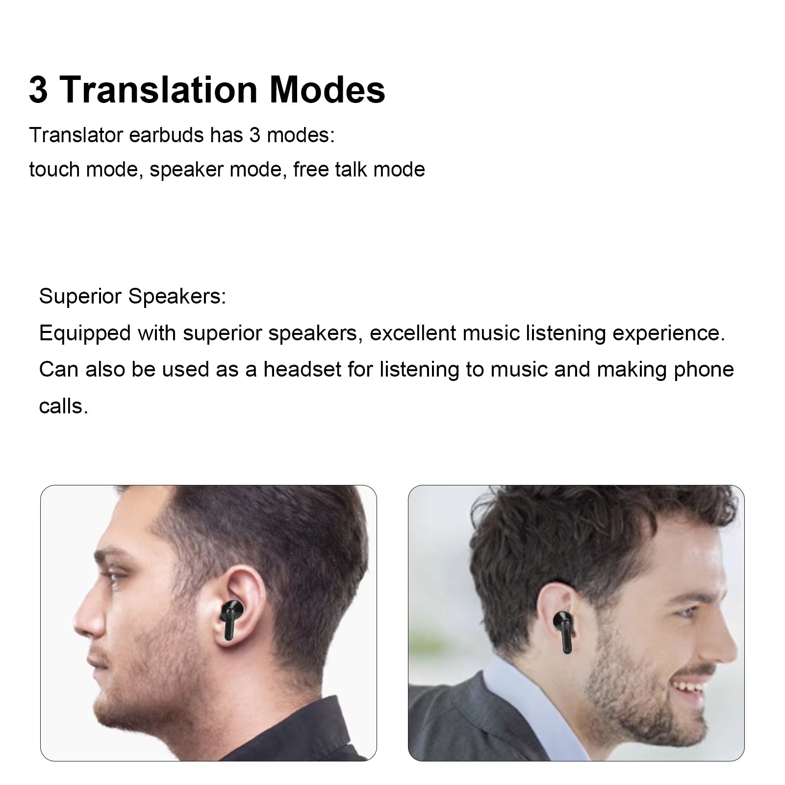 Travel Translator Earbuds – 144 Languages, Bluetooth, Real-Time Voice + Shopping Assistant