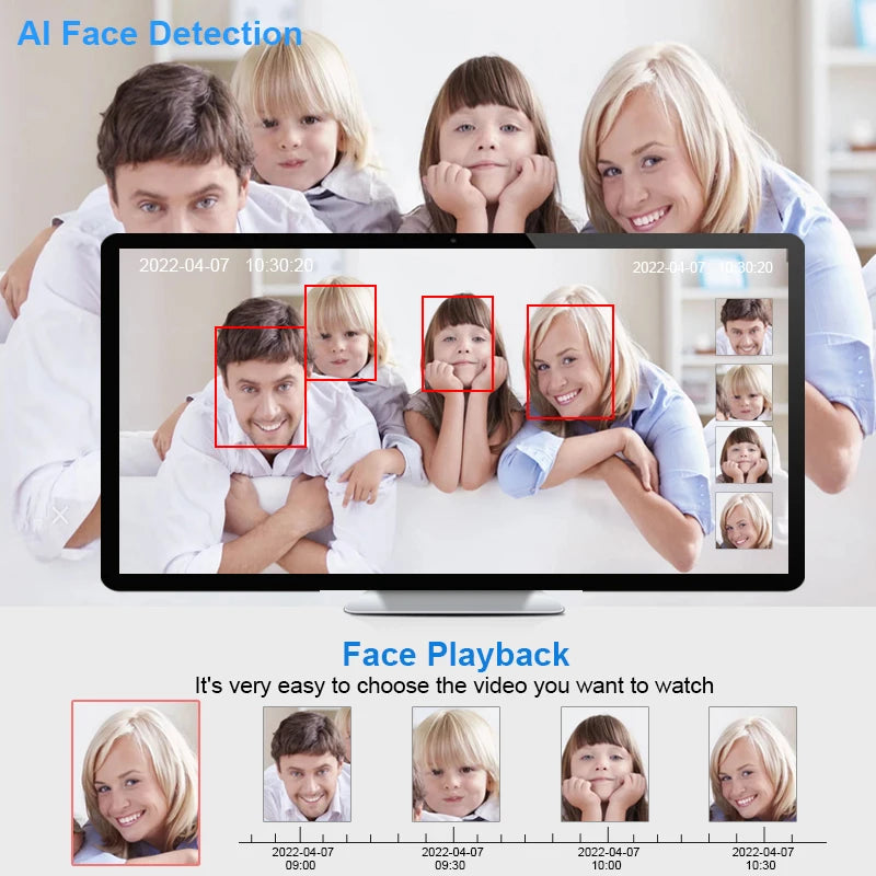 8MP 4K POE CCTV Kit  (4 Cameras, 1 NVR, 2TB HDD)  – AI Face Detect, Color Night Vision