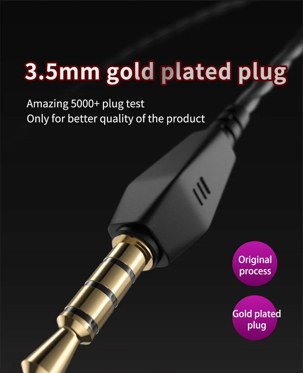 QKZ AK6 Earphones – HiFi Sound, Extra Bass, Copper Driver, Mic for Music & Sports
