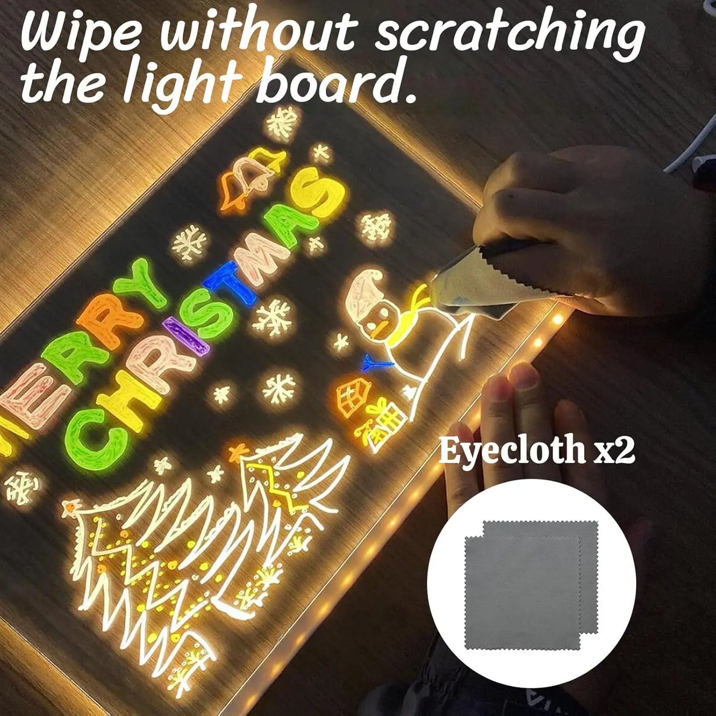 7-Color LED Glow Drawing Board – Light-Up Acrylic Message Display