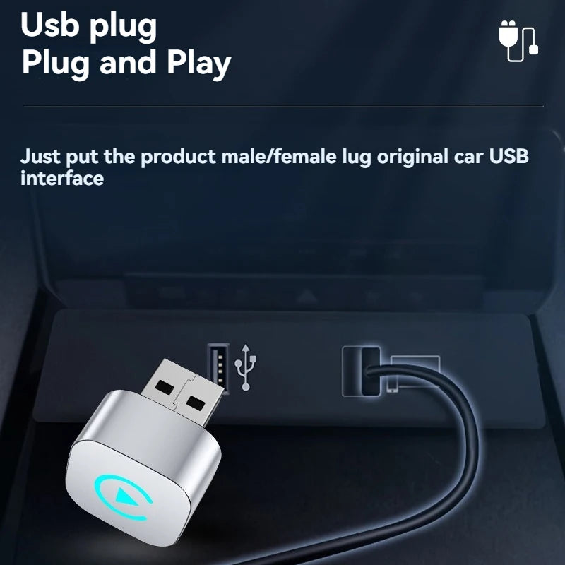 Plug & Play Car Adapter – Wireless CarPlay + Android Auto