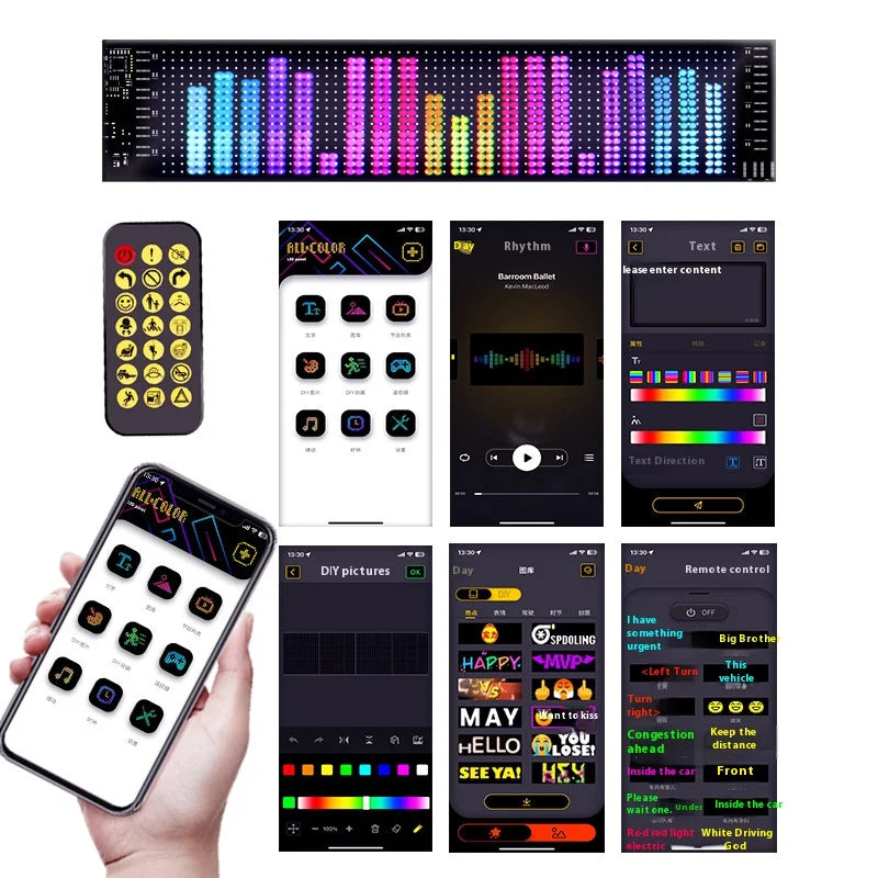 LED Pixel Windshield Display – App-Controlled Scrolling Text & Animation