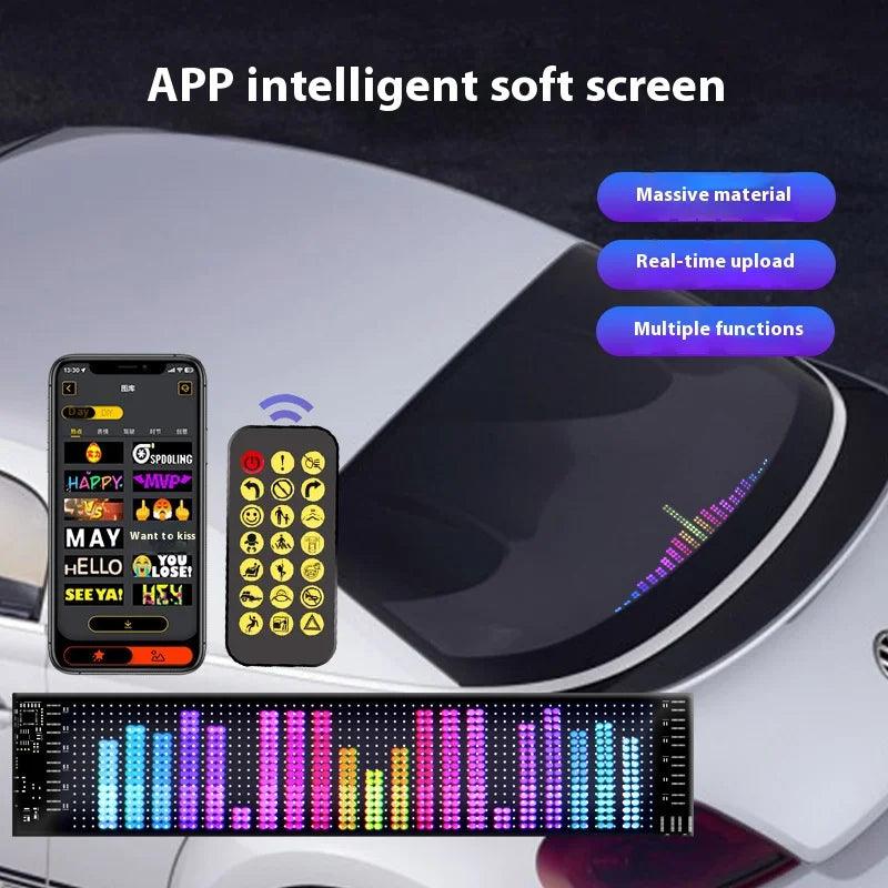 LED Pixel Windshield Display – App-Controlled Scrolling Text & Animation