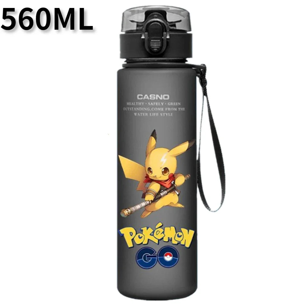 Pokémon 560ML Water Bottle – Pikachu & Squirtle Portable Sports Cup for Kids & Adults
