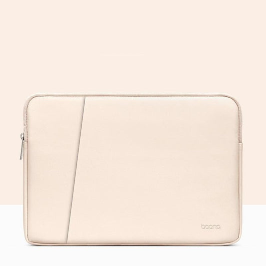 Double-Layer Leather Laptop Bag - Apricot - 16 / 17 Inch