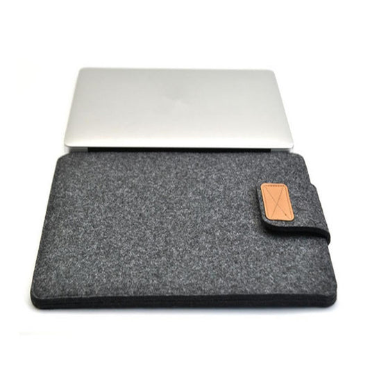 14 Vertical Felt Laptop / Tablet Sleeve Bag - Black - Light Grey