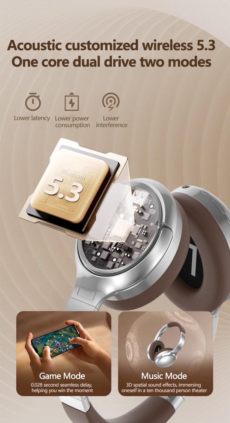 Silver VJE901 Wireless Bluetooth Over-Ear Headphones with Active Noise Cancelling