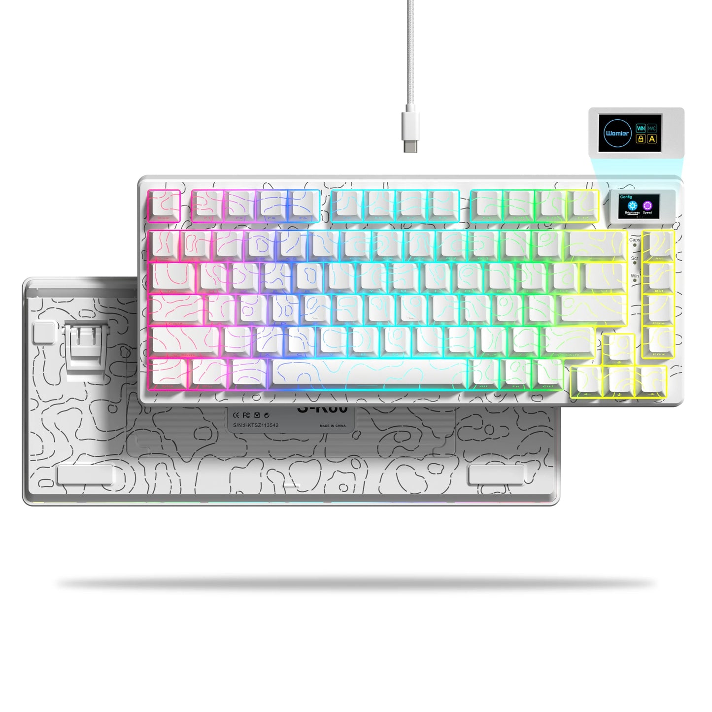 Mechanical Gaming Keyboard – OLED Display, Hot-Swappable Keys, RGB Pudding Backlight