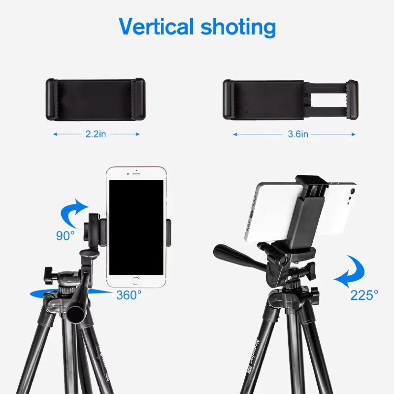 Tall Phone Tripod Stand – 150cm Adjustable with Bluetooth Remote for Content Creation